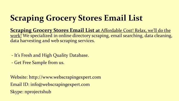 scraping grocery stores email list