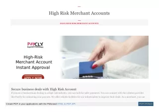 High-Risk Merchant Accounts Processing