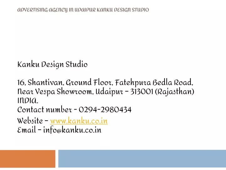 advertising agency in udaipur kanku design studio