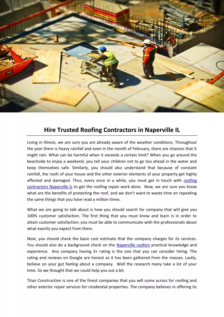 hire trusted roofing contractors in naperville il