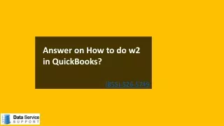 answer on how to do w2 in quickbooks