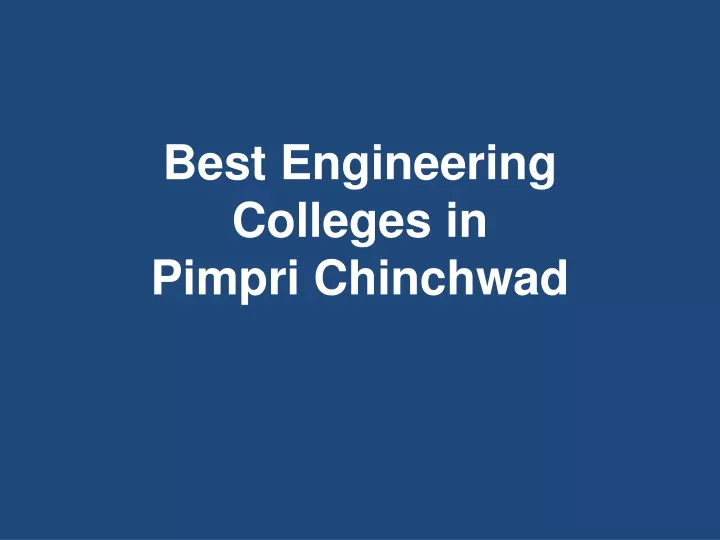 best engineering colleges in pimpri chinchwad