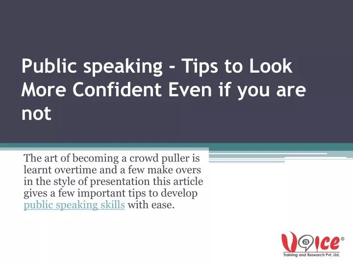 public speaking tips to look more confident even if you are not