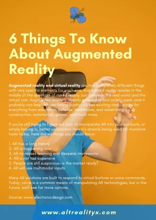 6 Things To Know About Augmented Reality
