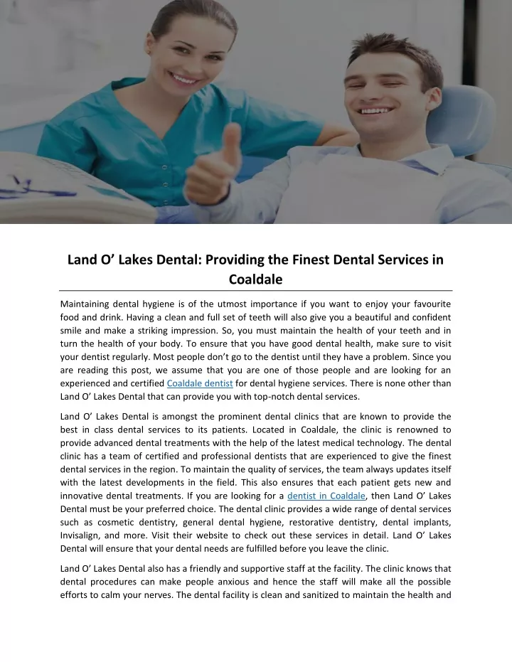 land o lakes dental providing the finest dental