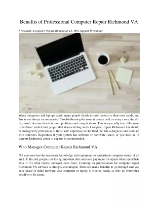 benefits of professional computer repair richmond
