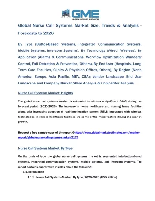 global nurse call systems market size trends
