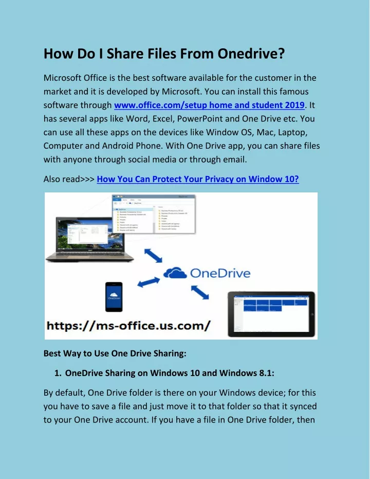 how do i share files from onedrive