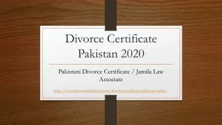 Get Divorce Certificate Pakistan Legally For Divorced Spouses 2020