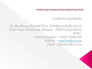 Website Design Company in Udaipur Kanku Design Studio