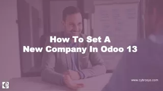 How to Set a New Company in Odoo 13