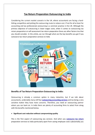 tax return preparation outsourcing to india