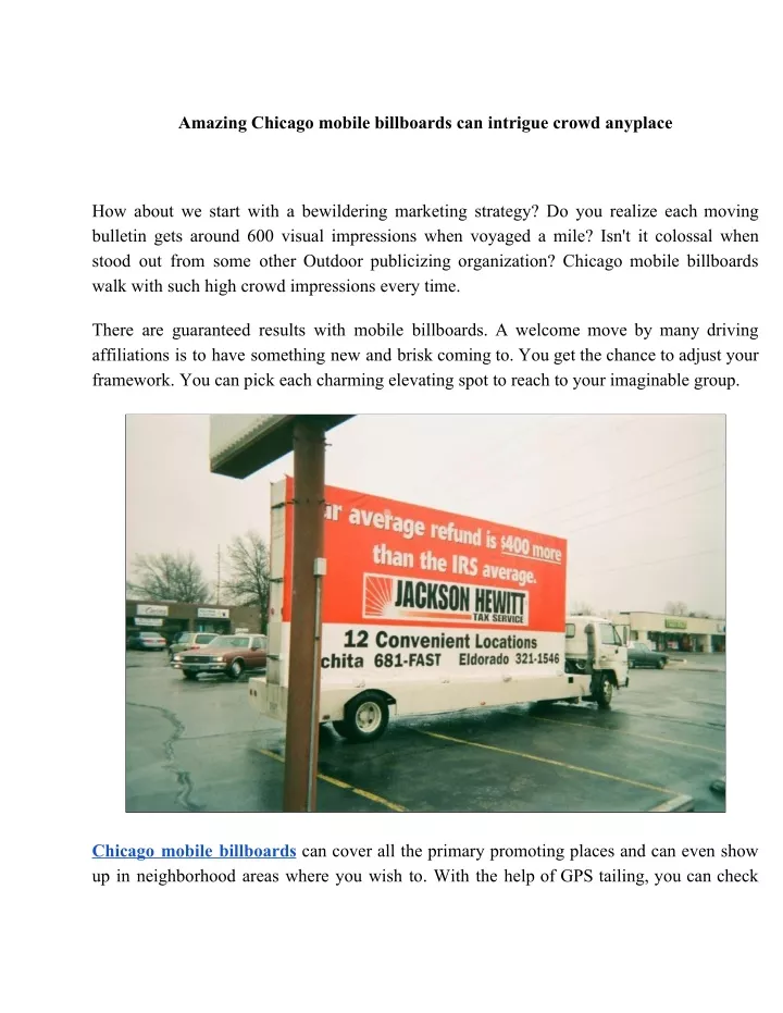 amazing chicago mobile billboards can intrigue
