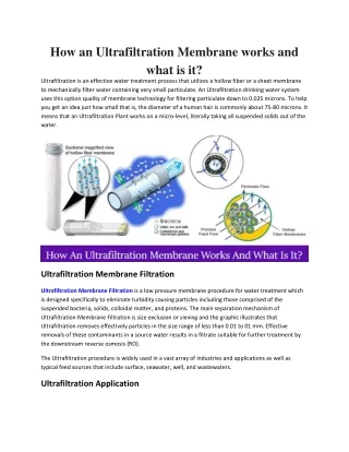 how an ultrafiltration membrane works and what