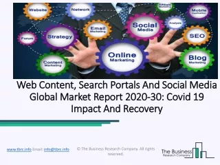 Web Content, Search Portals And Social Media Market Growth By Restraints, Opportunities And Projected Developments 2020