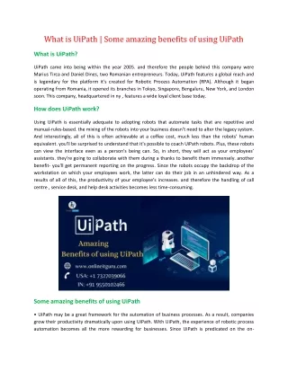 what is uipath some amazing benefits of using