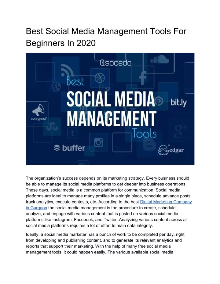 best social media management tools for beginners