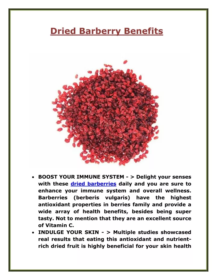 dried barberry benefits