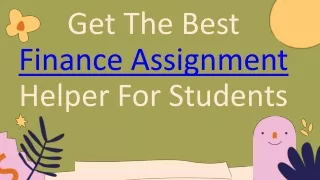get the best finance assignment helper