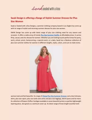 Swak Design is offering a Range of Stylish Summer Dresses for Plus Size Women
