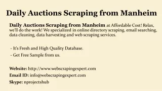 daily auctions scraping from manheim