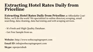 extracting hotel rates daily from priceline