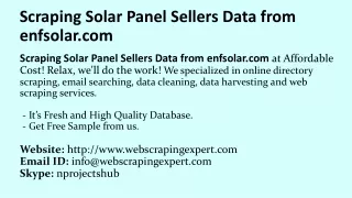 Scraping Solar Panel Sellers Data from enfsolar. com