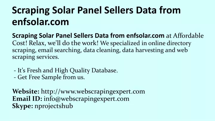 scraping solar panel sellers data from enfsolar