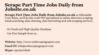 scrape part time jobs daily from jobsite co uk