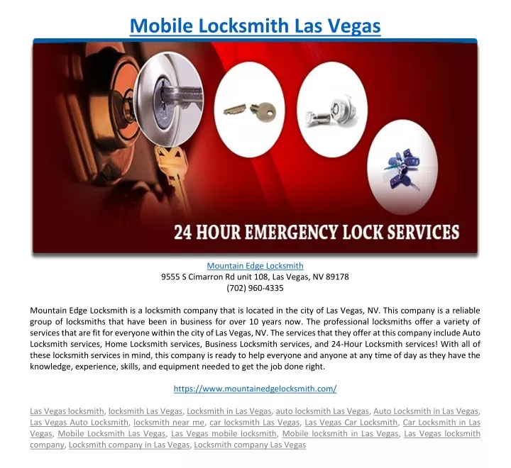 mobile locksmith las vegas