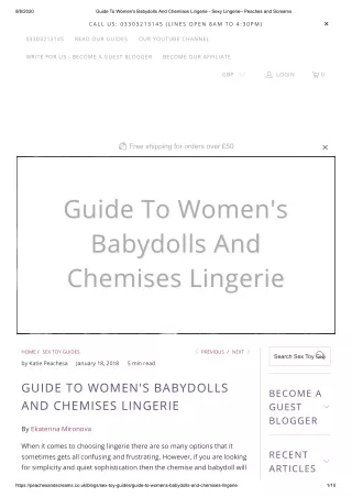 GUIDE TO WOMEN'S BABYDOLLS AND CHEMISES LINGERIE