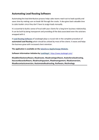 automating lead routing software