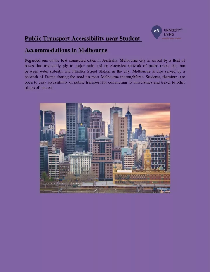 public transport accessibility near student