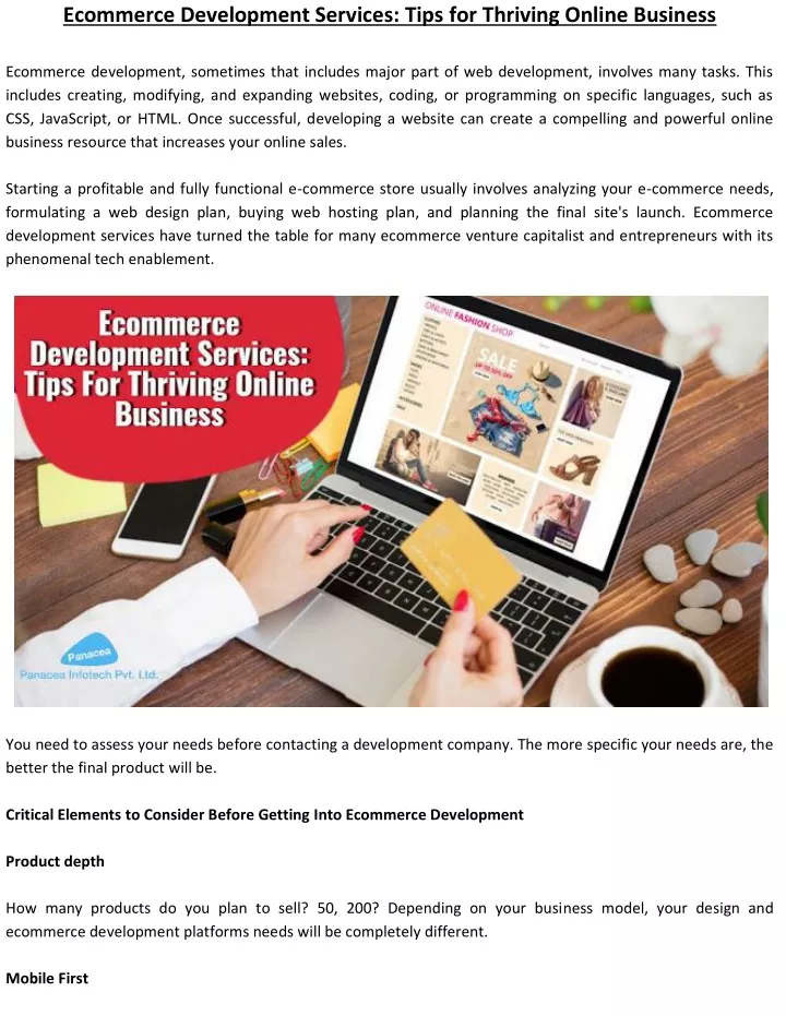ecommerce development services tips for thriving