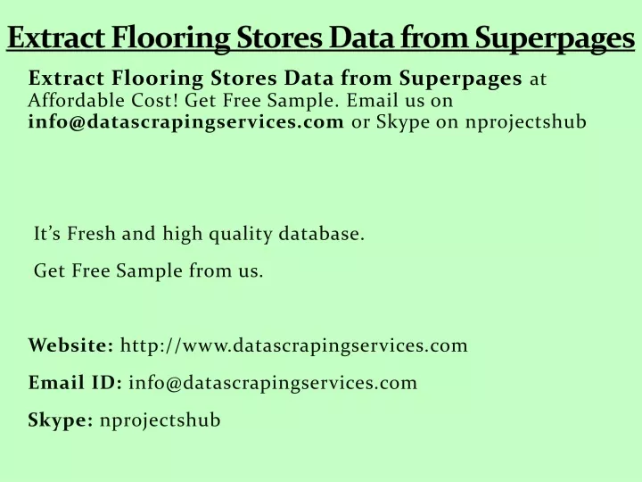 extract flooring stores data from superpages