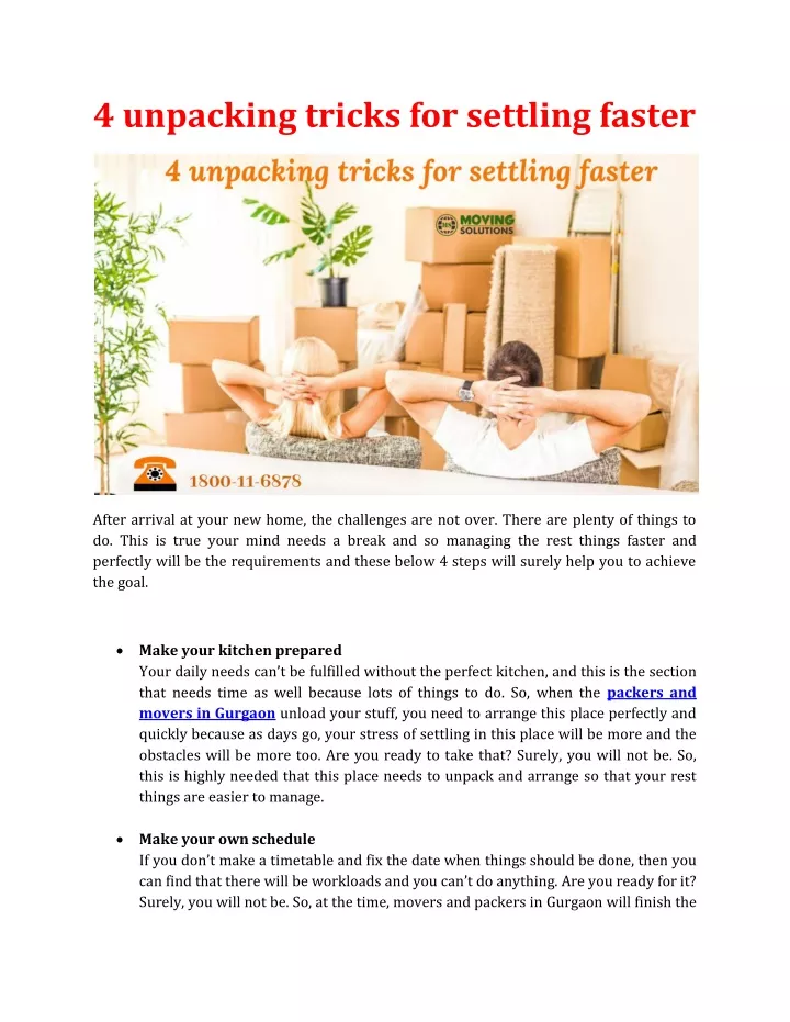 4 unpacking tricks for settling faster