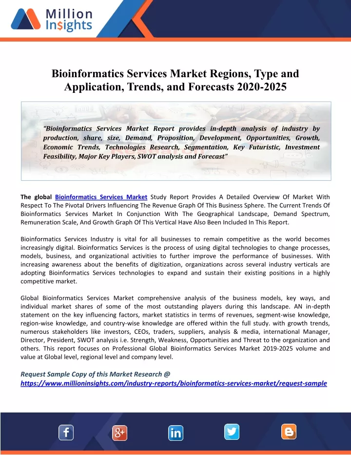 bioinformatics services market regions type