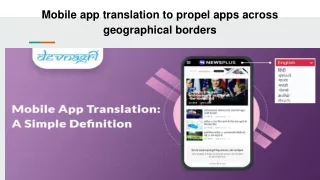 Mobile app translation to propel apps across geographical borders