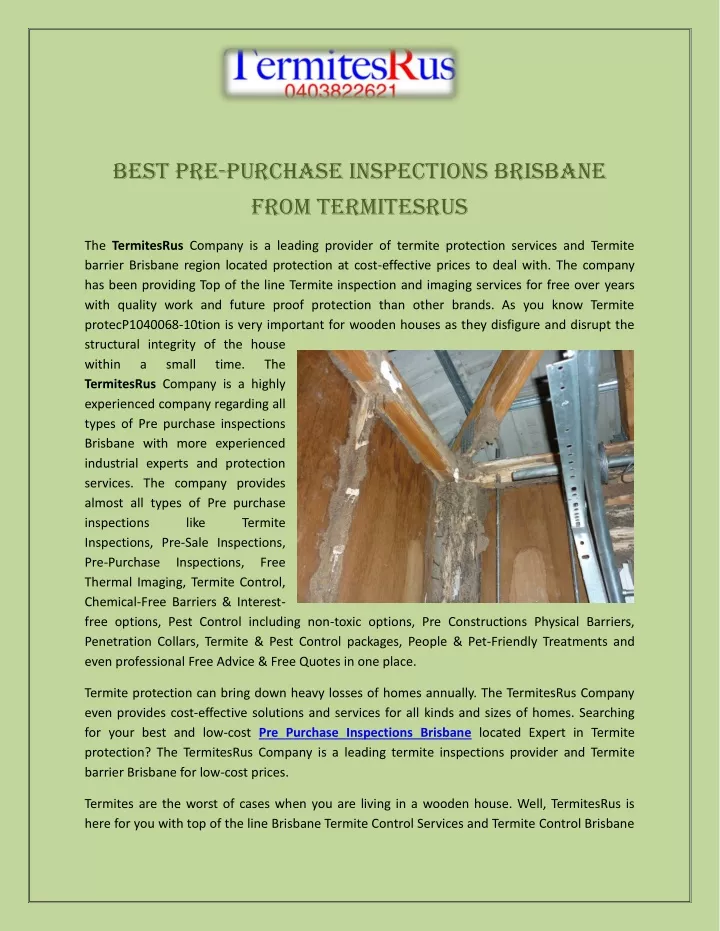 best pre purchase inspections brisbane from