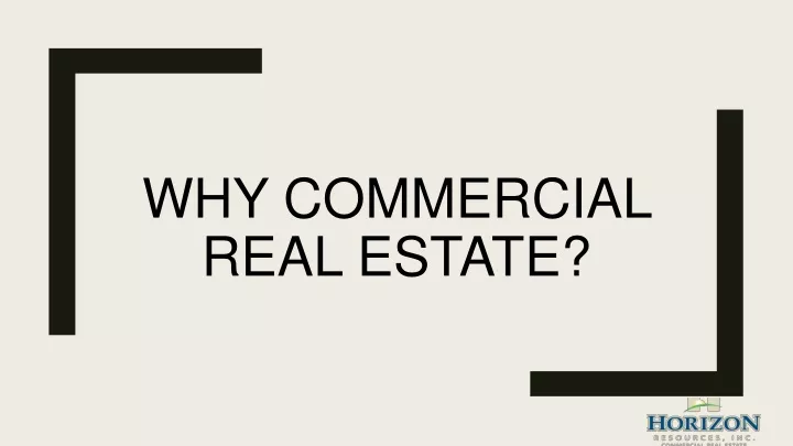 why commercial real estate