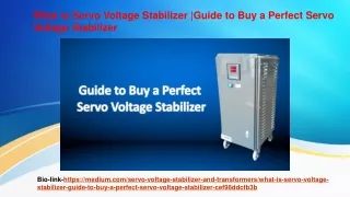 what is servo voltage stabilizer guide