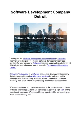 Software Development Company Detroit