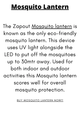 Mosquito lantern
