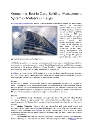 comparing best in class building management