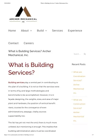 What is Building Services? Archer Mechanical, Inc.