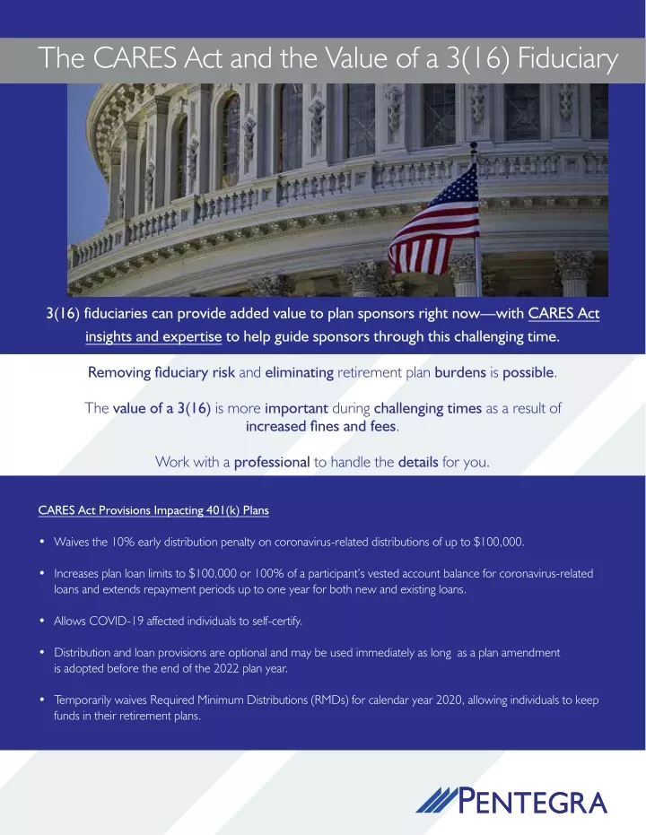 the cares act and the value of a 3 16 fiduciary