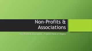 Non-Profits & Associations | Freedom Bank of Virginia