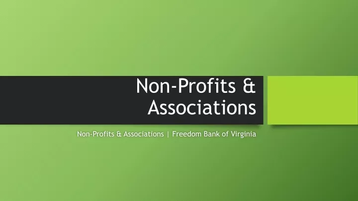 non profits associations