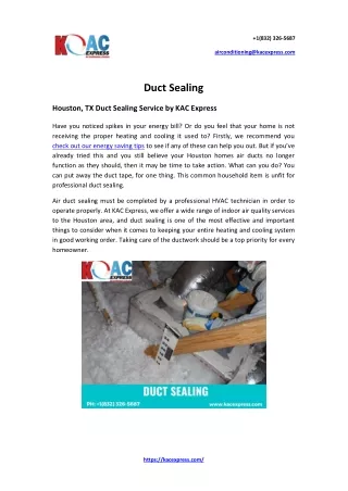 Duct Sealing – KAC Express