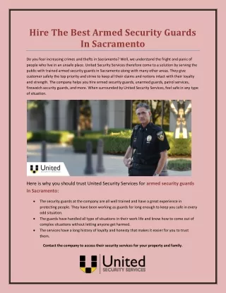 Hire The Best Armed Security Guards In Sacramento